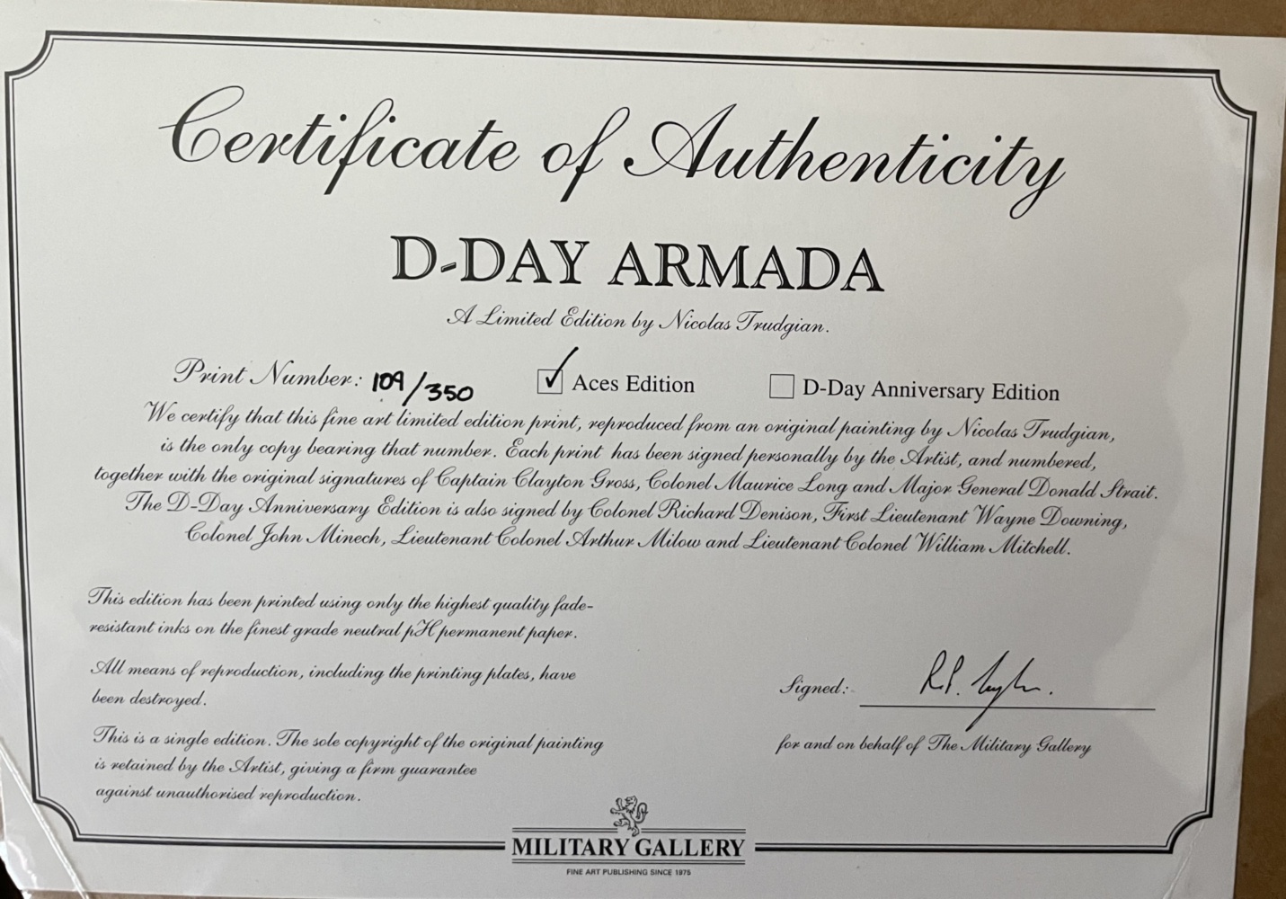 D Day Armada by Nicolas Trudigan Signed and Numbered Print